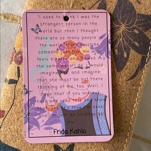 Frida Kahlo Cork Wristlet Wallet NWT